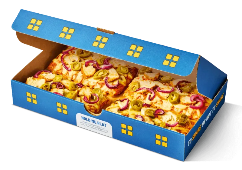 Greggs 4 Slice Spicy Chicken Pizza Box