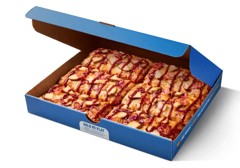 Greggs 6 Slice BBQ Chicken & Bacon Pizza Box