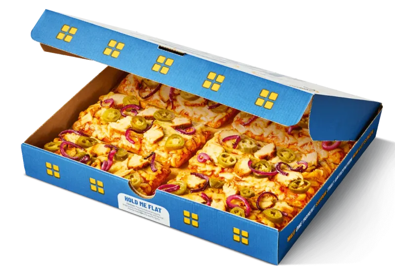 Greggs 6 Slice Spicy Chicken Pizza Box